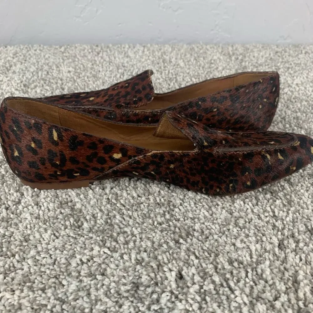 Madewell Frances Skimmer Loafer Women's Size 6.5 Brown Mini Leopard Print Flats